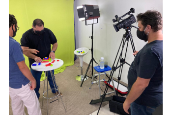 Gravações em estúdio do curso "Astrobiologia e BNCC - do letramento científico a uma perspectiva futura." Parceria com o Dr. Ivan Gláucio Lima, pesquisador do Blue Marble Space Institute of Science (BMSIS), da NASA.